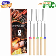 Marshmallow Roasting Sticks - Smores Stick for Fire Pit - Hot Dog Campfire Ske..