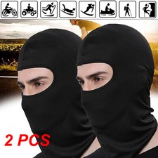 2 PCS Men's Black Balaclava Full Face Mask Bike Motorcycle Cooling Hat Sports