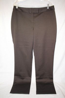 NWT J.JILL Brown/Walnut Stretch Dress Pants, Flat Front, Womens Size 12-B79
