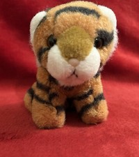 Russ Berrie Vintage Sitting Small Tiger Soft Plush Toy Stuffed Animal No Tag