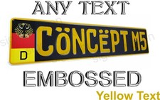 German Black - Yellow Text  Euro Tag Bmw European License Plate Custom