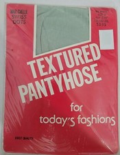 VINTAGE MARCHELLE TEXTURED PANTYHOSE SWISS DOTS OFF WHITE SIZE B NEW OLD STOCK