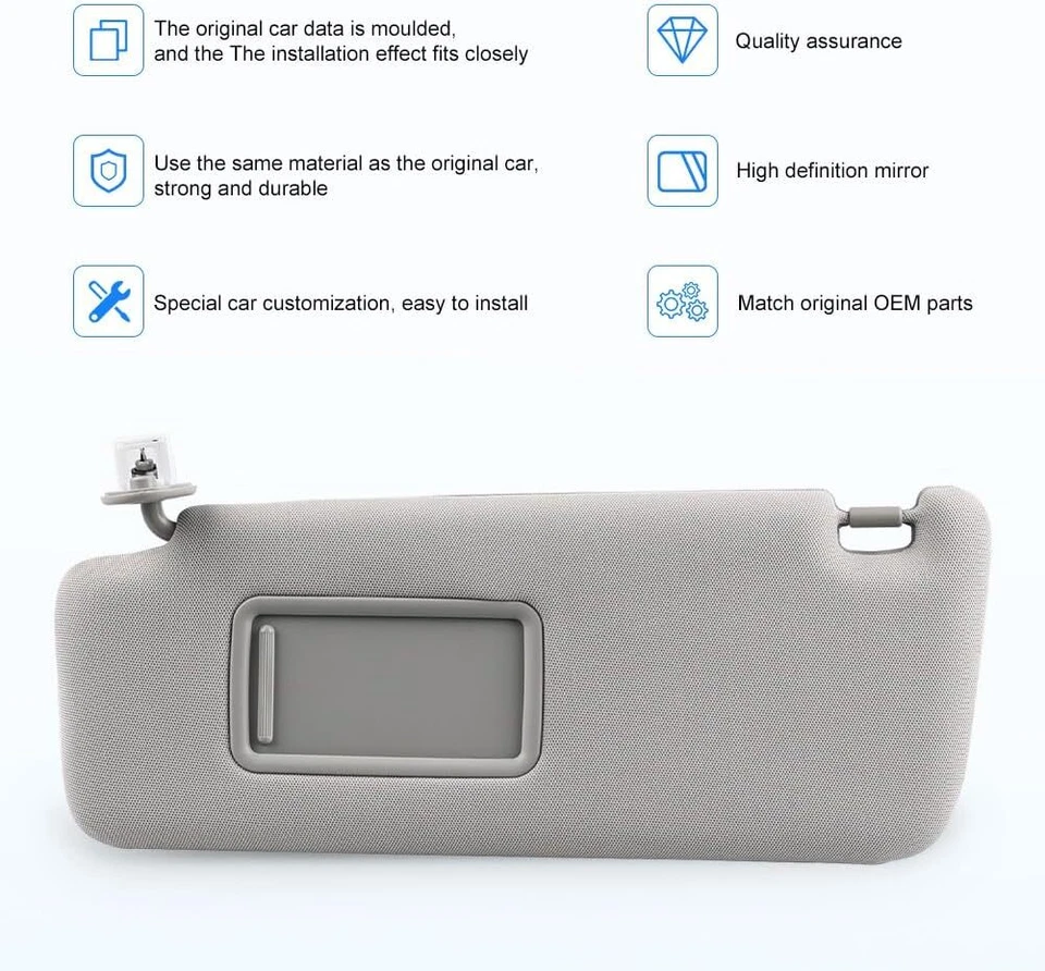 Parasol lado conductor izquierdo gris para Toyota 4runner 2010-2022 7432035A91B1 Foto 3 de 4