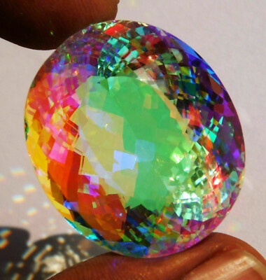 Large Mystic Topaz 50 Ct. Oval Shape Jewelry AAA+ Loose Gemstone Gift for Women