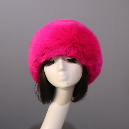 Women's Winter Russian Fluffy Faux Fur Headband Hat Thick Ear Warm Snow Ski Cap - Picture 9 of 26