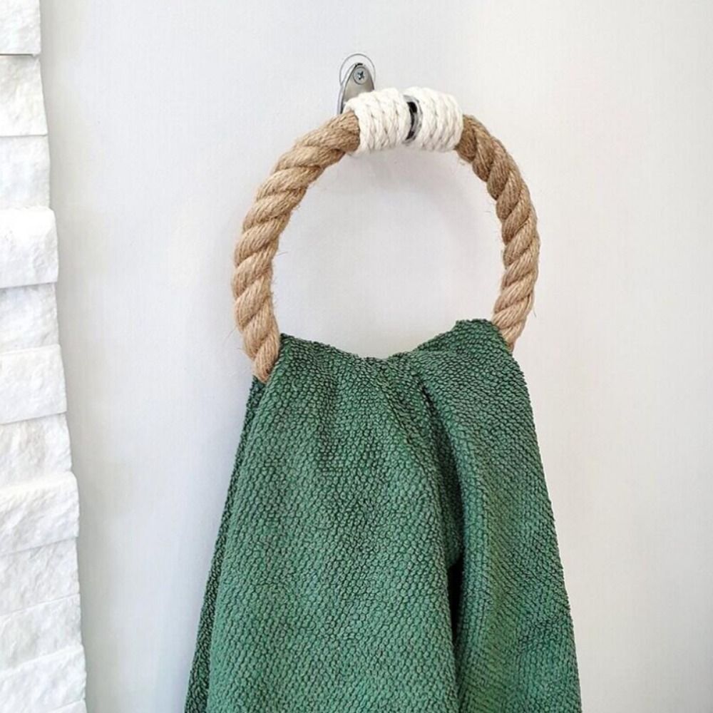 Bohemian Style Towel Ring Command Wall Mounted Holder Rope Bathroom | eBay