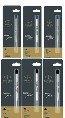 Parker Quink Jotter Vector Kugelschreiberminen 3 blaue Tinte 3 schwarze Tinte...