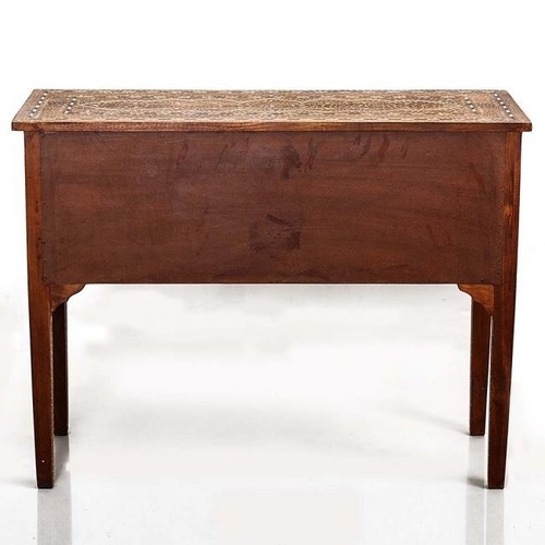 Vintage Console Table, Bone Inlay Console Table Living Room Wood Morden Pattern - Picture 11 of 12