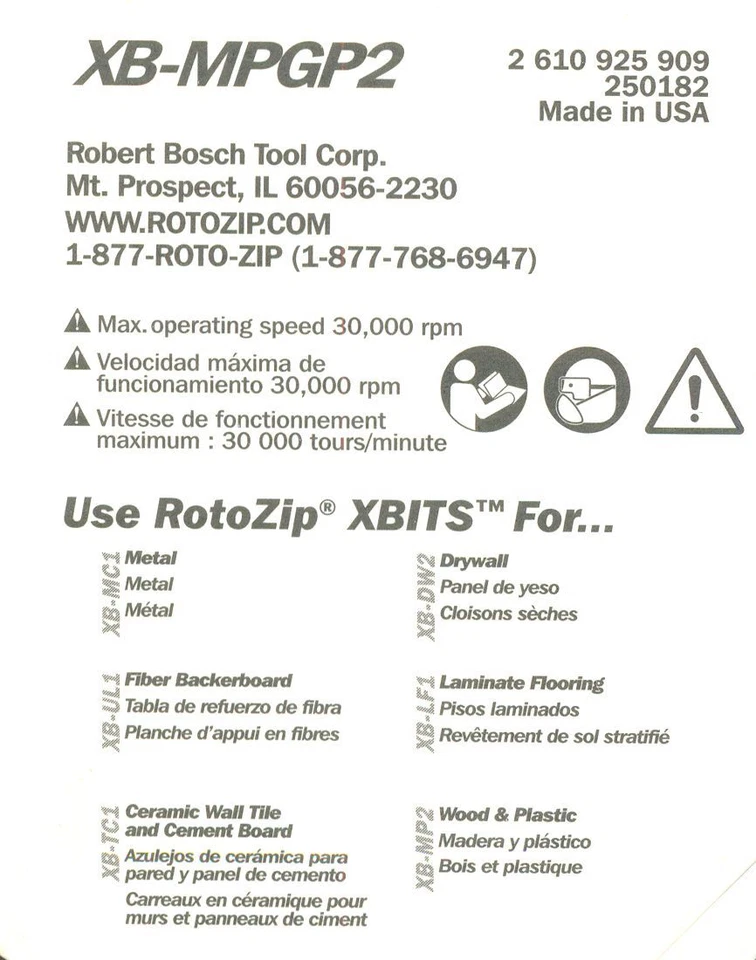 Lot of 4 Bosch RotoZip 5/32" Multipurpose Tracing X-BITS XB-MPGP2 Free US Ship - Image 2 of 3