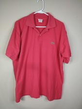 Lacoste Men  s Big Red Collared Cotton Polo Shirt Size 9