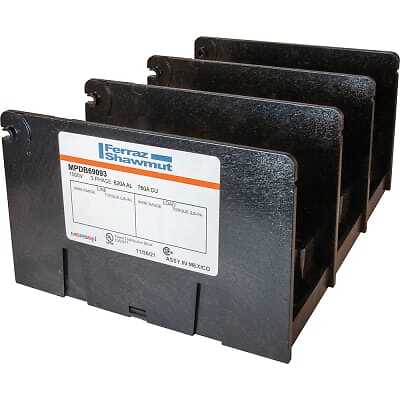 1PC MERSEN MPDB69093 Power Distribution Block,Open Style,Aluminum,Box-Box,3P,10