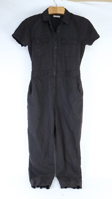 OUTERKNOWN S.E.A. JUMPSUIT ORGANIC COTTON LINEN COVERALLS OVERALLS BLACK SIZE M