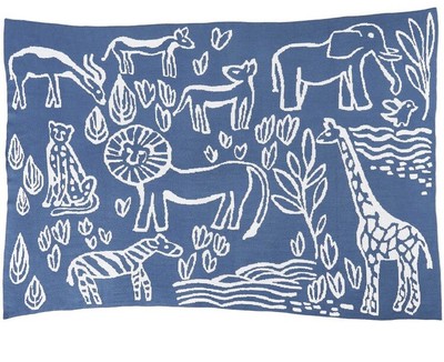 Dwell Studio Safari Knit Baby Blanket Nwt 100 Cotton Ebay