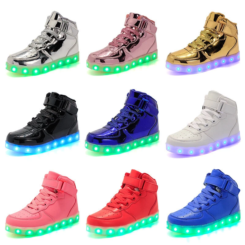 Unisex LED Shoes High Top Light Up Sneakers for Girls Boys USB Charging