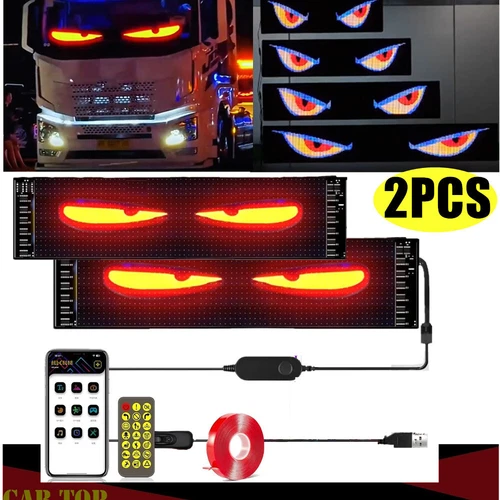 2Pcs Truck-Specific Devil's Eye LED-Screen Car Eye Light Truck Dynamic LED Light - Picture 1 of 16