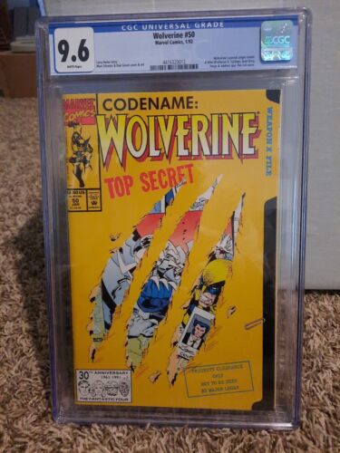 Wolverine 50 Cgc 9.6 Marvel 1992 CLASSIC diecut Cover X-men NM MINT White Pgs TV - Picture 1 of 9
