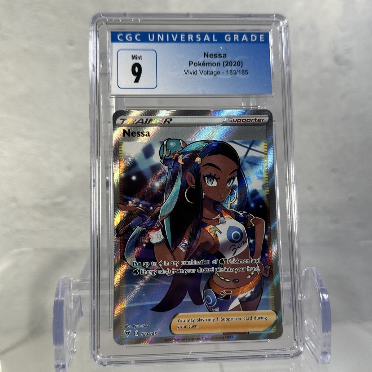 CGC 9 Pokemon Nessa Vivid Voltage 183/185 Full Art Trainer Holo | eBay