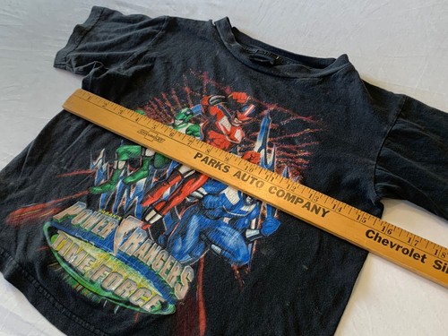 Vintage Boys Power Rangers Time Force Black T-Shirt 90s Y2k Rare Faded Cartoons - Picture 5 of 7