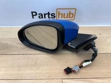 2014-2020 JAGUAR F TYPE S X152 FRONT LEFT DRIVER DOOR MIRROR W/ BLIND SPOT BLUE