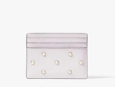 NWT NEW Kate Spade Madison Studded Pearl Card Holder  Lilac Moon KG162