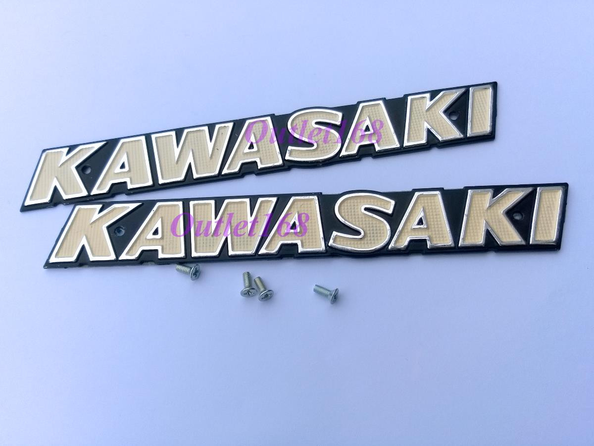 Pair Kawasaki KZ200 KZ 200 Petrol Fuel Gas Tank Emblem Badge Hole