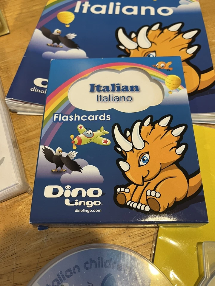 Dino Lingo DVD Program Italian Language Learning 6 Discs Flashcards Songs Books - Image 3 of 4