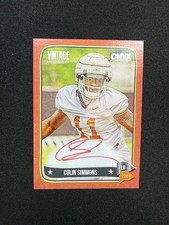2024 Onyx Vintage Football Colin Simmons On Card Auto Red 18/25 Auto #VACOSI RC