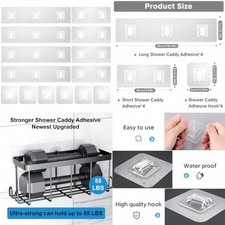 14 Pack Shower Caddy Adhesive Replacement Waterproof Shower Shelf Adhesive