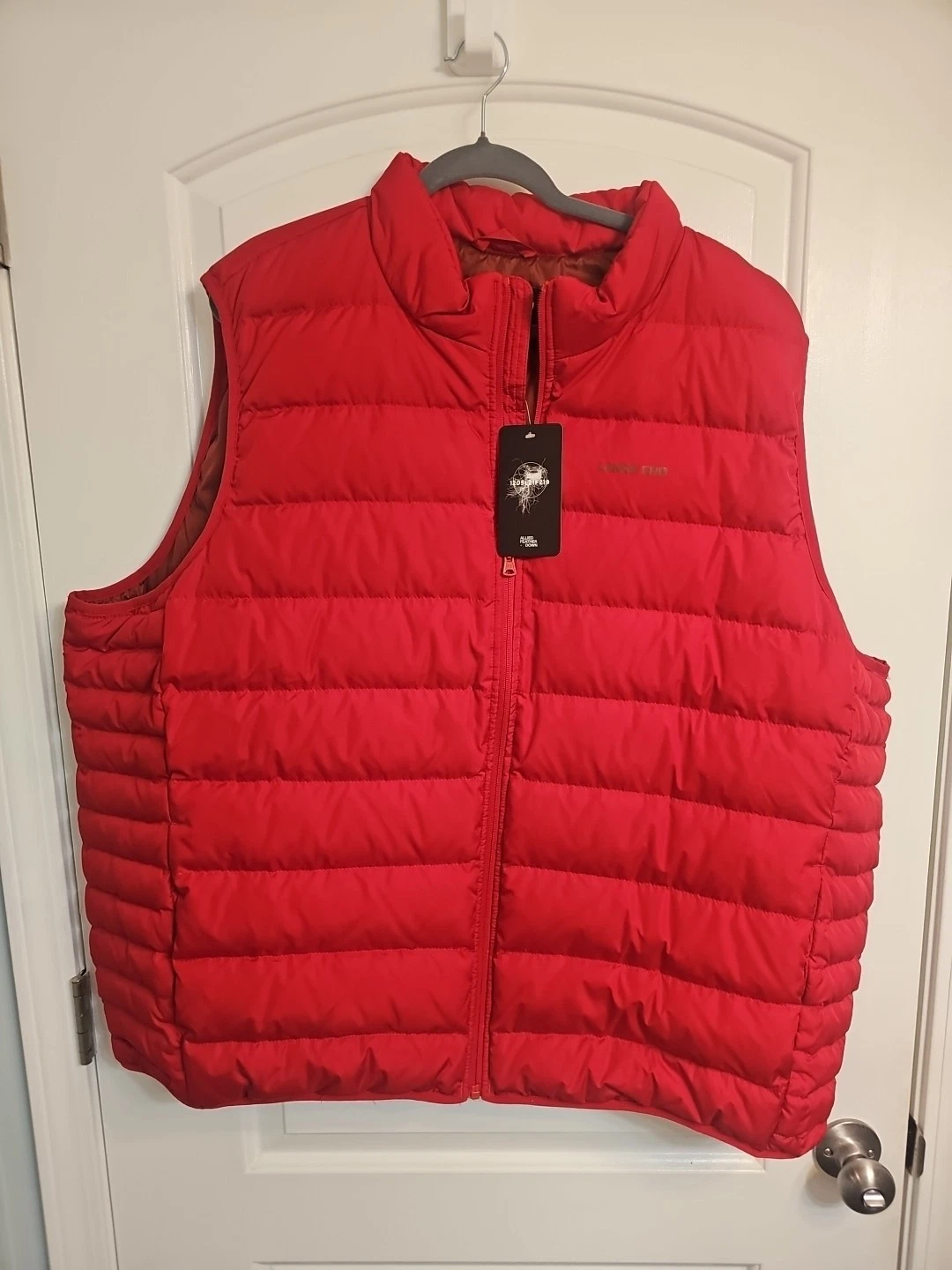 Lands End Men’s Red Down Puffer Vest Warm Quilted Packable Outdoor 3XLarge