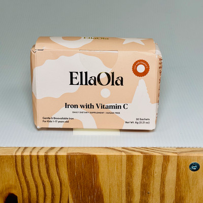 EllaOla Iron with Vitamin C  30 Sachets Drink Powder for Kids + Teens Exp 07/27