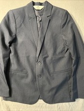 H M Kids Blazer Jacket Boys Navy Blue Long Sleeve Button Up Size 10