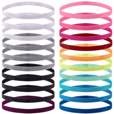 20 Pieces Non-Slip Elastic Headbands for Yoga, Running - 14 Colors