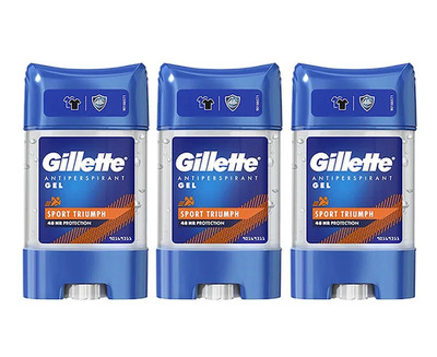 Gillette Sport Triumph Gel Antiperspirant Long-Lasting 48H Sweat 2.4oz (3-Pack)