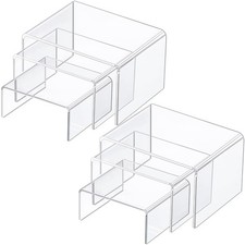 Chuangdi 2 Sets Acrylic Display Risers, Product Stand, Small Set, Clear 