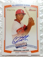 Gosuke Katoh 2013 Bowman Draft PG-GK Autograph Card Blue Jays Rookie 210/210. rookie card picture