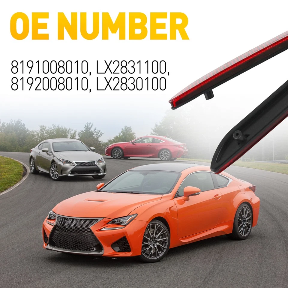 Juego de 2 luces traseras LED tercera tercera de freno para Lexus RC200t RC300 RC350 RX300 Base NX30 Foto 3 de 4