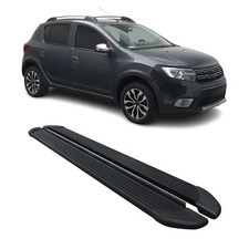 Seitenschweller Trittbretter für Dacia Sandero Stepway 2021-2026 Schwarz Alu