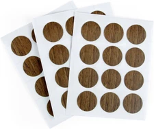 Furndiy 21Mm 36 Pcs Walnut Self-Adhesive Screw Cover Caps - Screw&Nail Hole Hidi