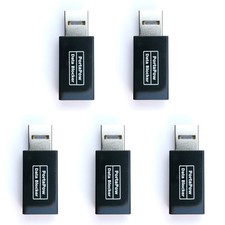 USB Data Blocker Black 5 Pack - Protect Against Juice Jacking