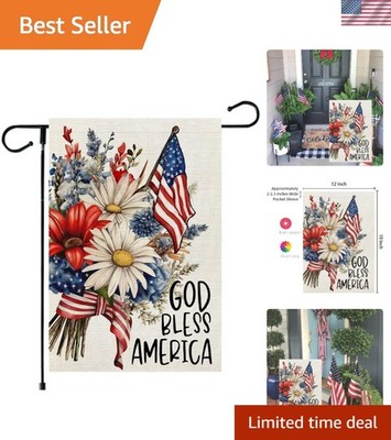 Charming 4th of July Flag - 'God Bless America' 12x18, Ideal for Outdoor Spaces