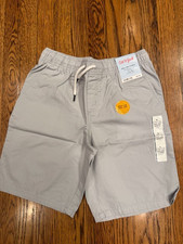 Cat and Jack Cargo Pull On Shorts Gray Drawstring Boys Size 10-12 New
