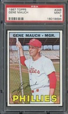 1967 TOPPS #248 GENE MAUCH PSA 9 PHILLIES MG *B67206
