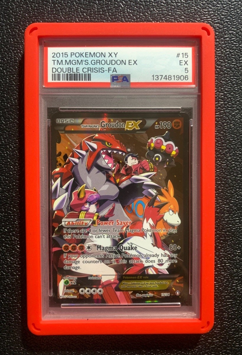SEQUENTIAL Double Crisis TM Magma's Groudon & TM Kyogre PSA 5 &6