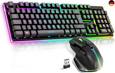 SPIRIT OF GAMER x Ultimate 600 | Gaming Tastatur Maus Set Kabellos Schwarz