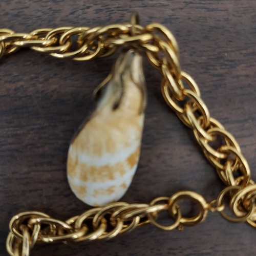 Goldtone Round Link Sea Shell Necklace 48in. - Picture 9 of 18