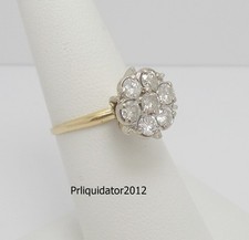 Vintage 1CT Natural Diamond Anniversary Engagement Wedding Ring 14K Yellow Gold