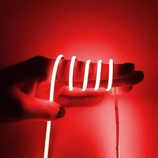 3mm COB Strip Light, DC 12V Red 16.4ft Flexible Cuttable Ultra-Think