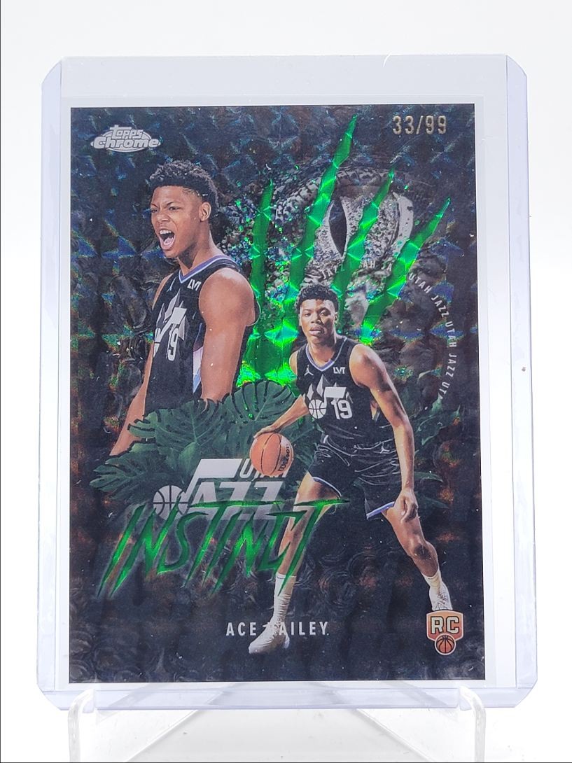 ACE BAILEY 2025-26 TOPPS CHROME INSTINCT ROOKIE GREEN GEOMETRIC RC /99 Q3967