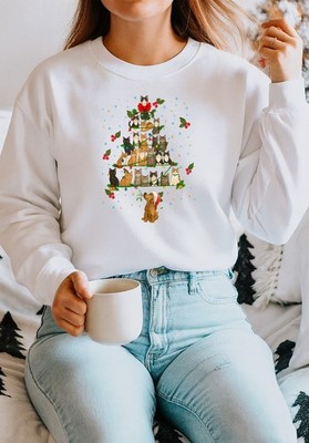 2025 Weihnachtssweatshirt, Disney Family Pullover, Katzenregal (swt)