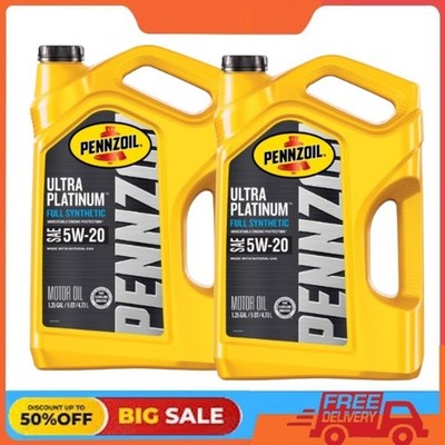 2 Pack Pennzoil Ultra Platinum Full Synthetic 5W-20 Motor Oil, 5 Quart
